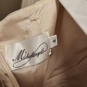 Formal gown, gold, strapless, Michaelangelo, size 4